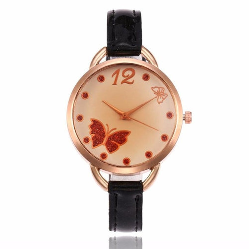 Women PU Leather Elegant ladies watches Band Quartz Analog Wrist Watches montres femmes Relogio Feminino